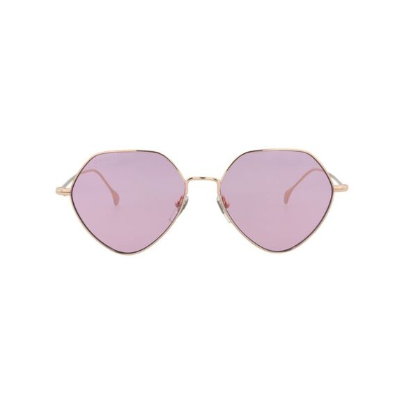 Gucci Square-Frame Metal Sunglasses Gold Womens